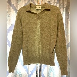 Green lambswool cropped collared sweater